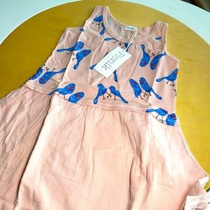 Picnik Barcelona tank top Martina blue birds pink dress